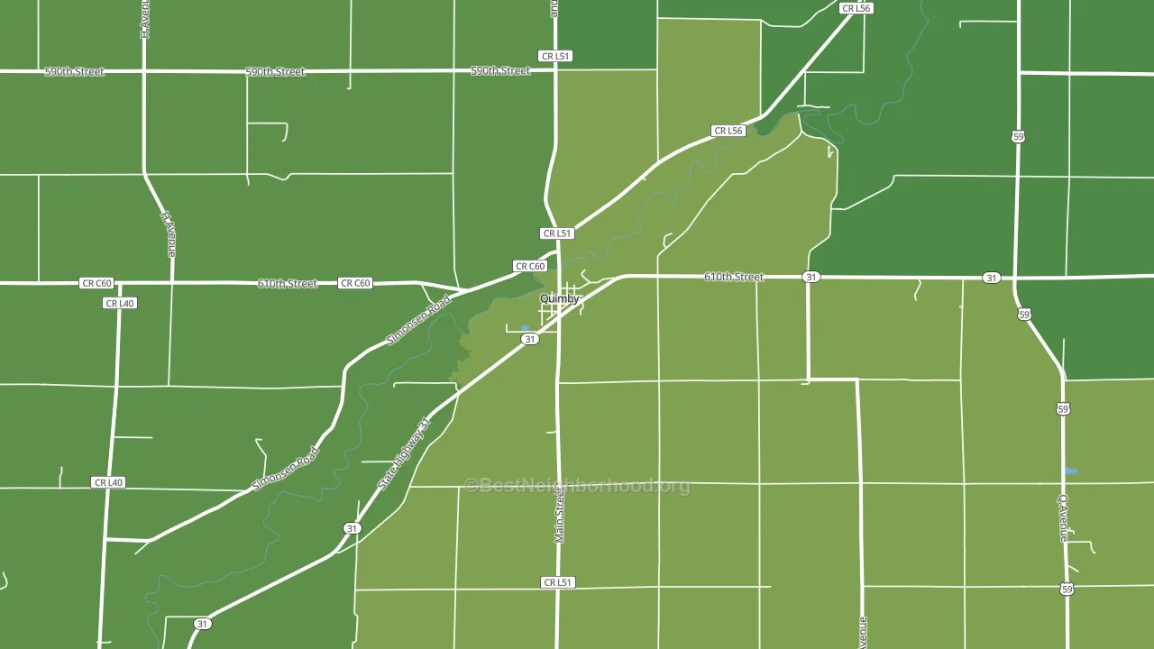 51049, IA block-group voter-turnout map