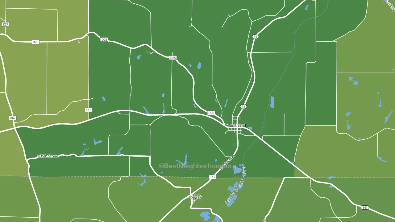 51056, IA block-group voter-turnout map