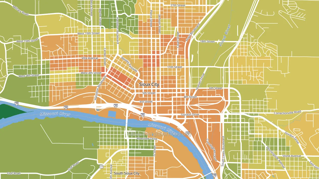 51101, IA block-group voter-turnout map