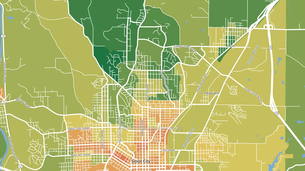 51104, IA block-group voter-turnout map