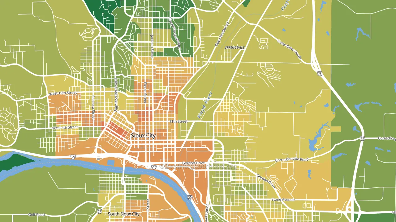 51105, IA block-group voter-turnout map