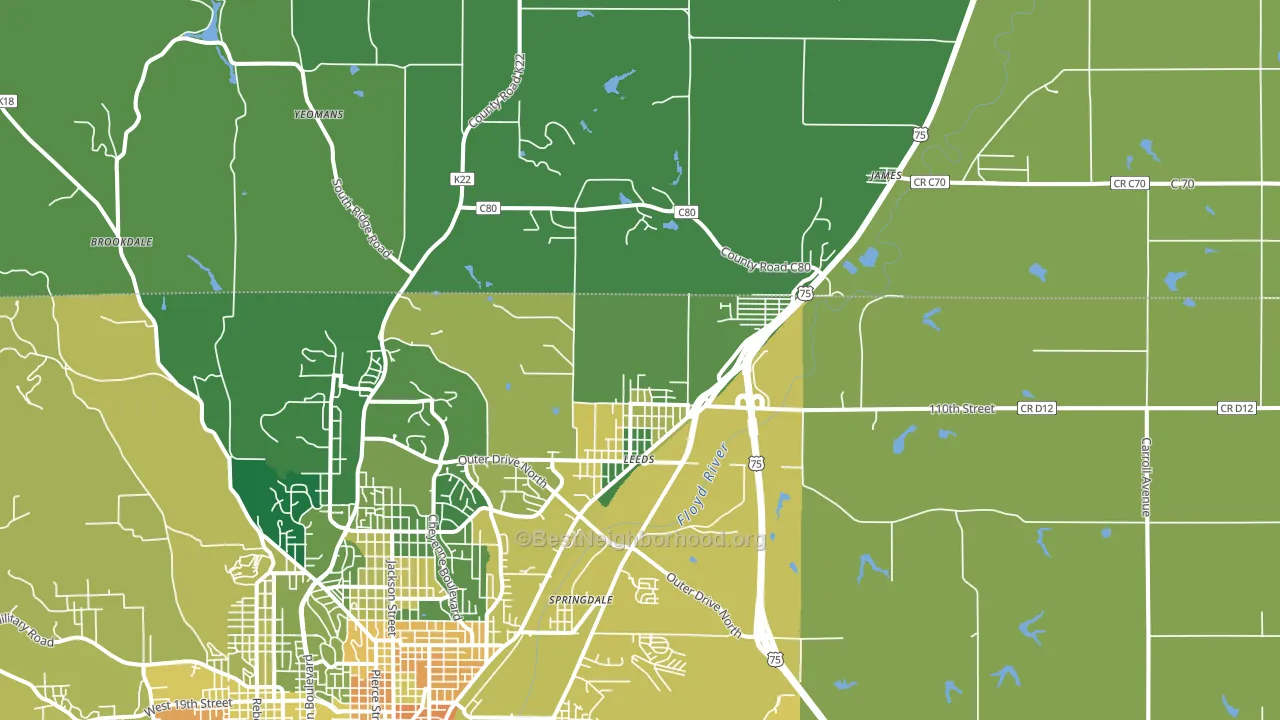 51108, IA block-group voter-turnout map