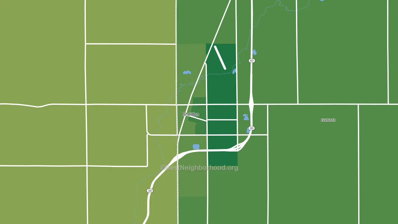 51201, IA block-group voter-turnout map