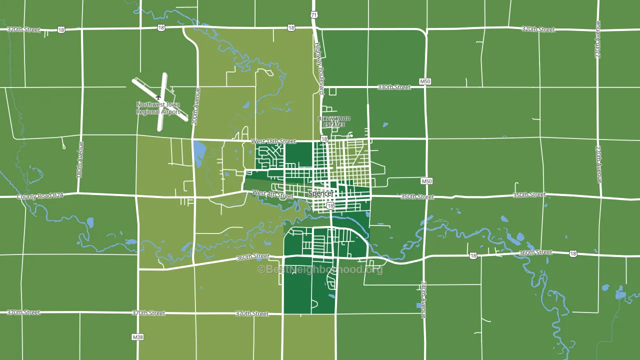 51301, IA block-group voter-turnout map