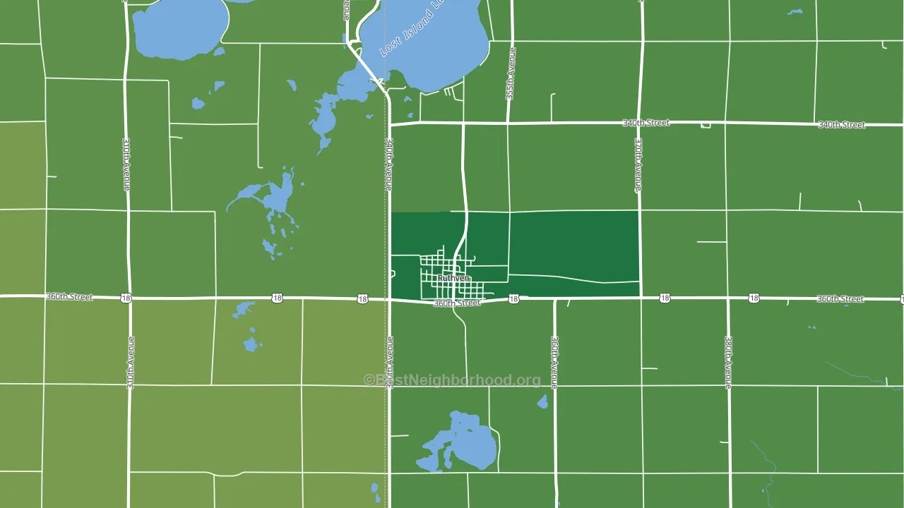51358, IA block-group voter-turnout map