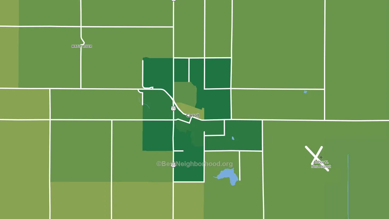 51401, IA block-group voter-turnout map