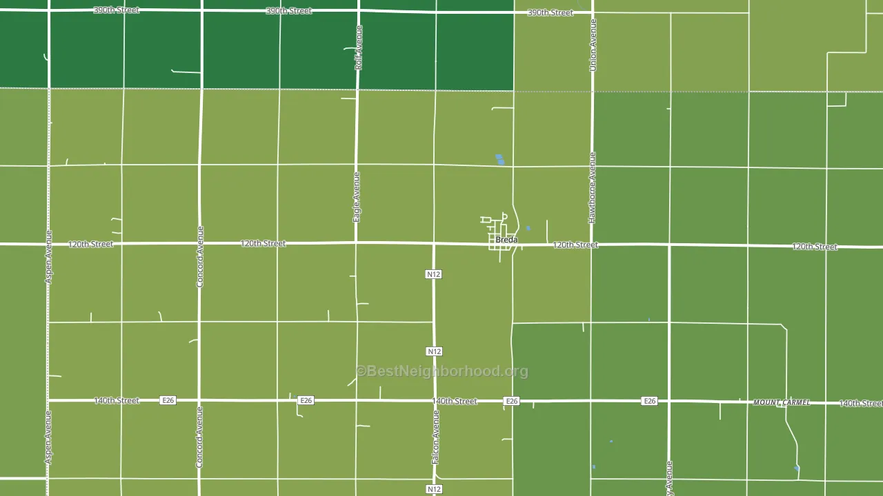 51436, IA block-group voter-turnout map