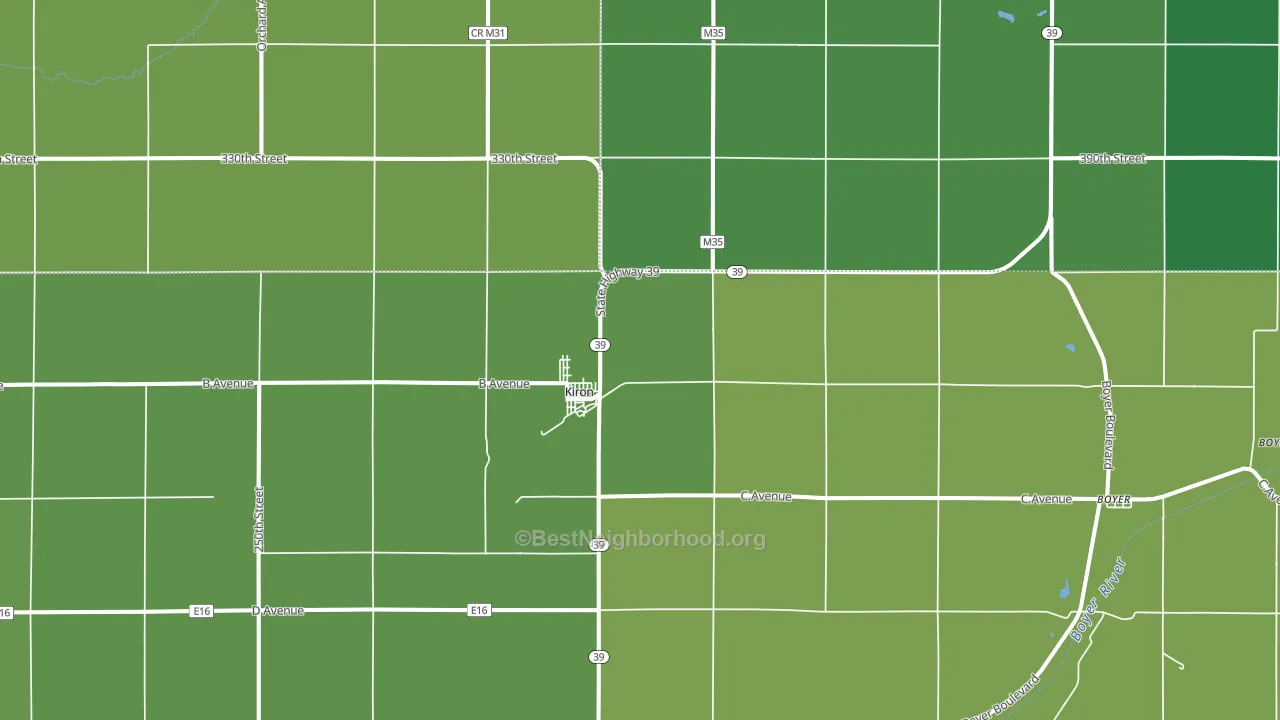 51448, IA block-group voter-turnout map