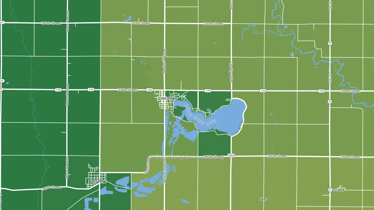 51450, IA block-group voter-turnout map