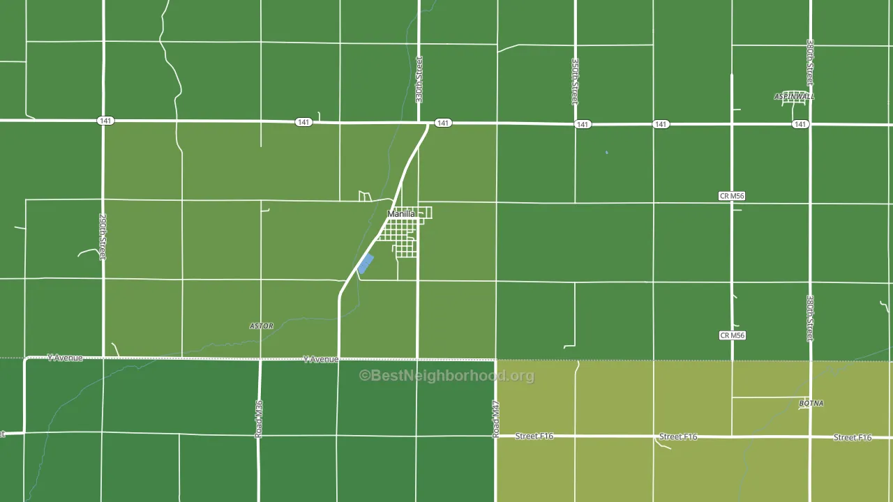 51454, IA block-group voter-turnout map
