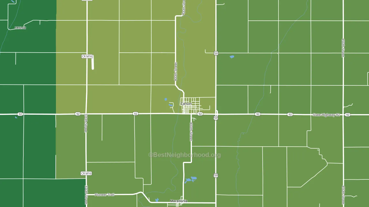 51525, IA block-group voter-turnout map