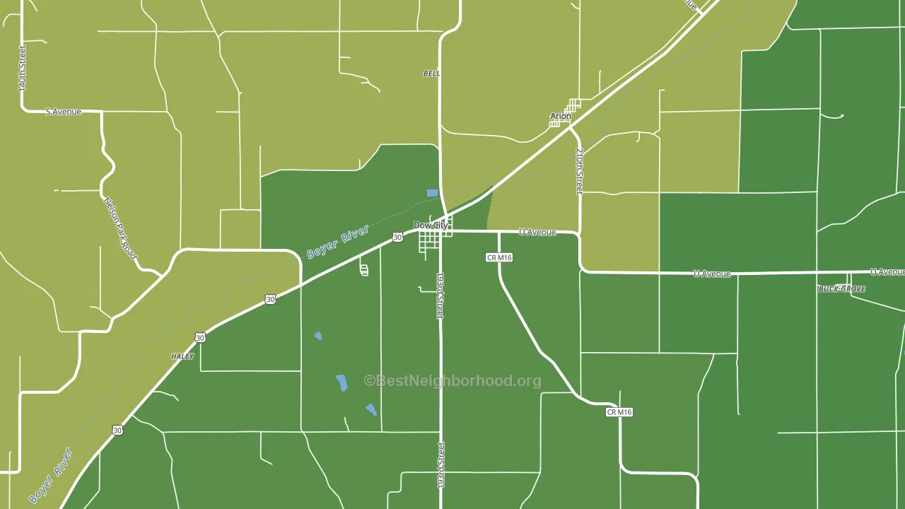 51528, IA block-group voter-turnout map