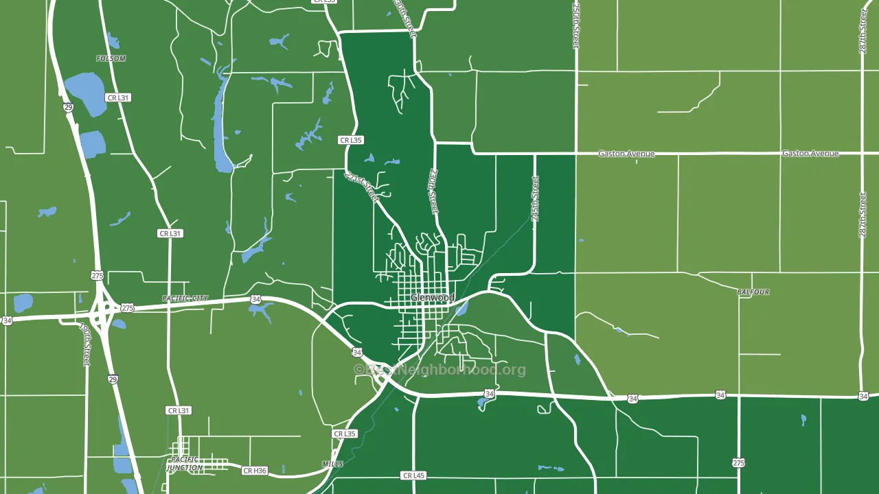 51534, IA block-group voter-turnout map