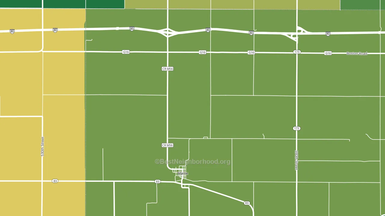 51552, IA block-group voter-turnout map