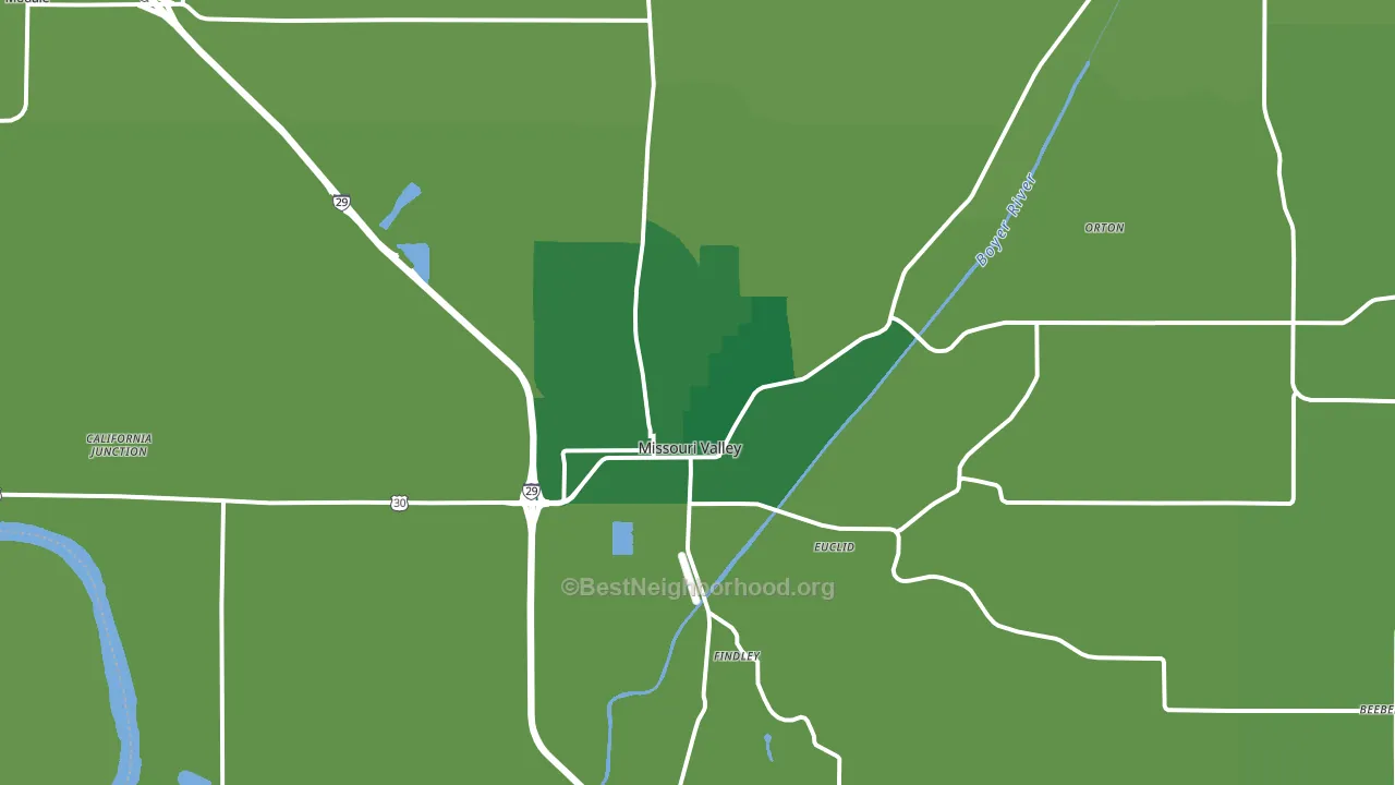 51555, IA block-group voter-turnout map