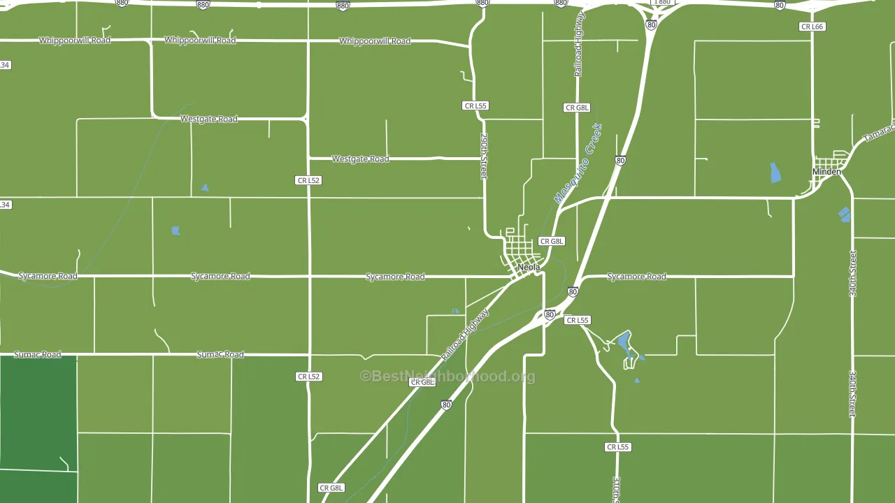 51559, IA block-group voter-turnout map