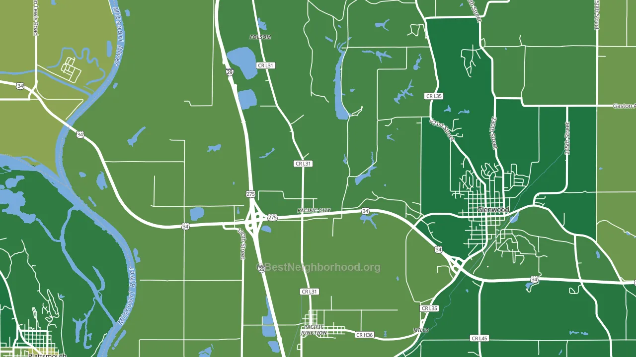 51561, IA block-group voter-turnout map