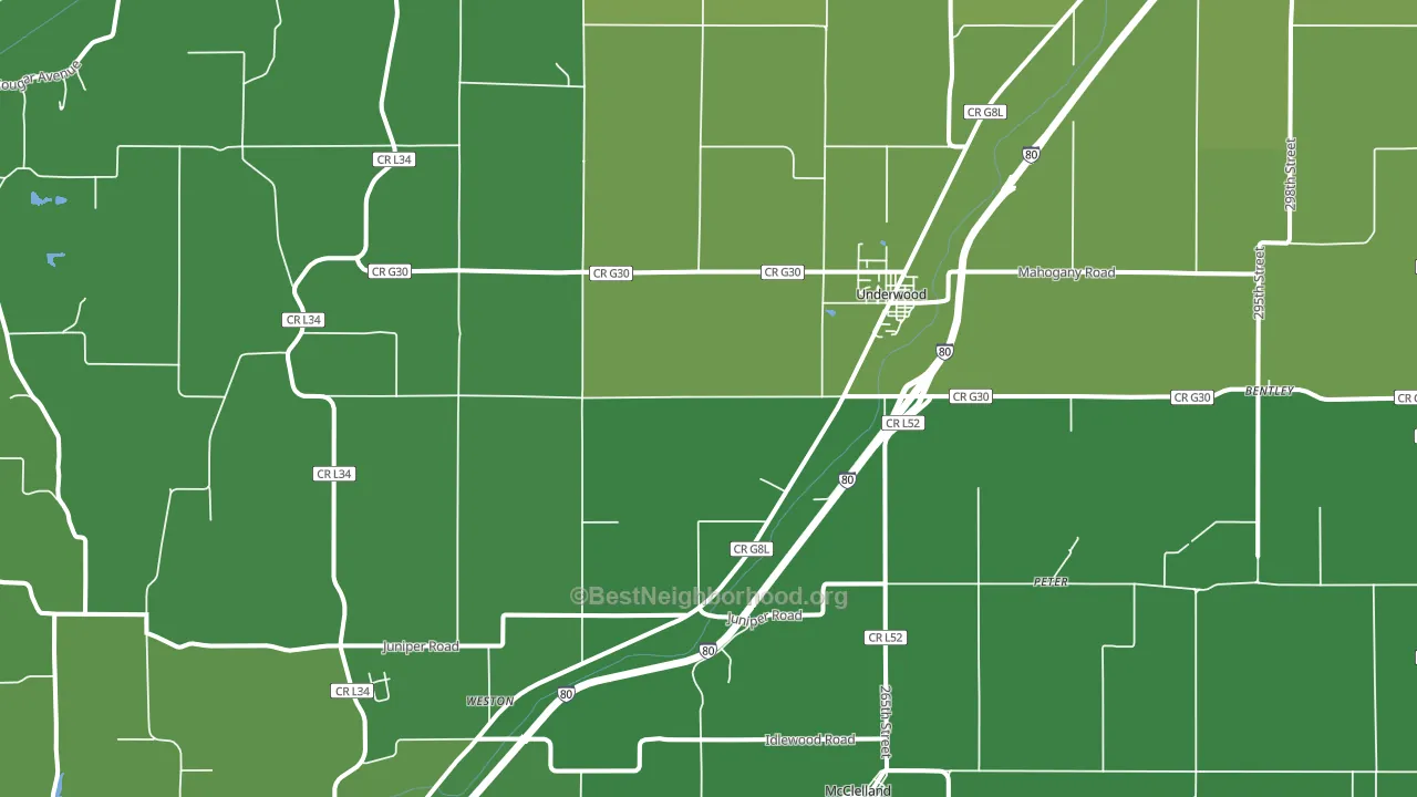 51576, IA block-group voter-turnout map