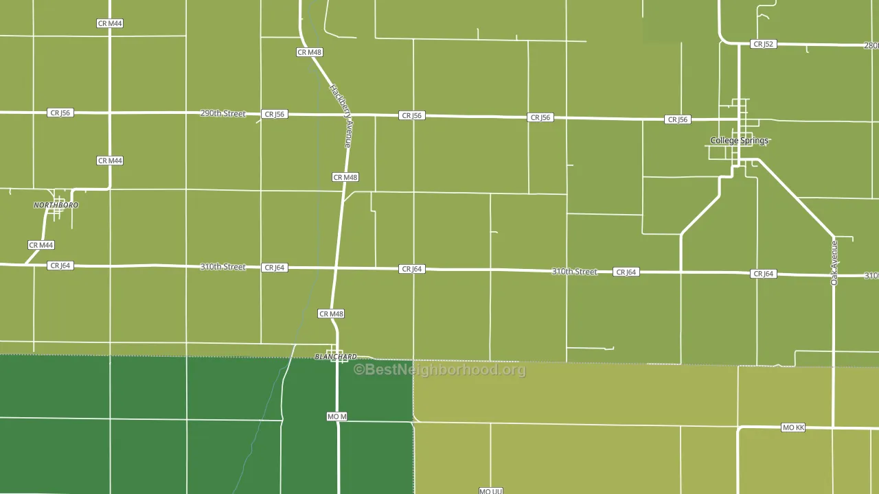 51630, IA block-group voter-turnout map
