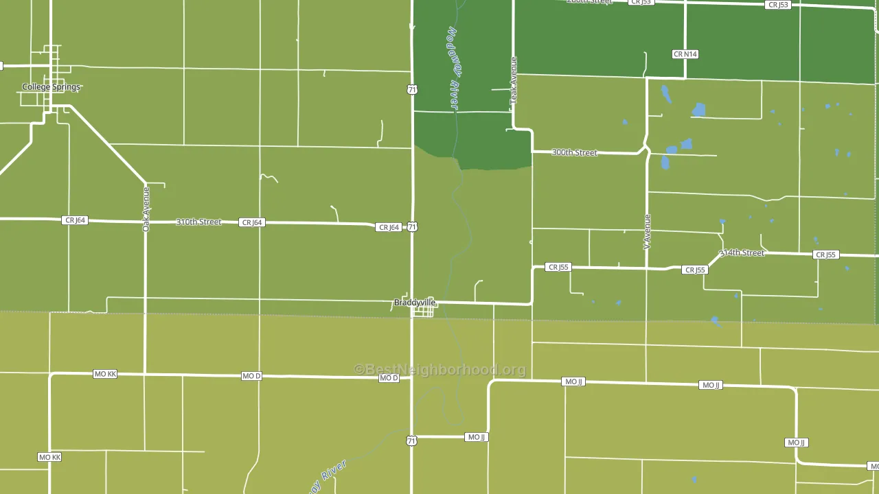 51631, IA block-group voter-turnout map