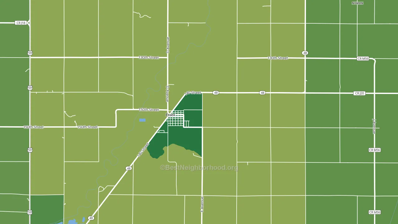 51638, IA block-group voter-turnout map
