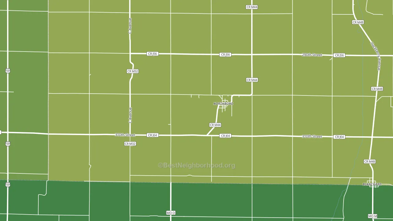 51647, IA block-group voter-turnout map