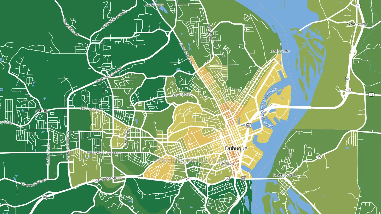 52001, IA block-group voter-turnout map