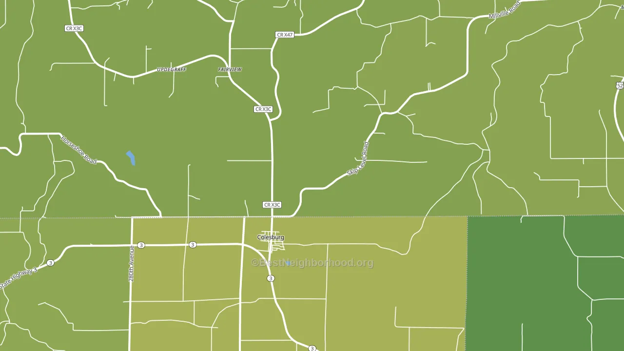 52035, IA block-group voter-turnout map