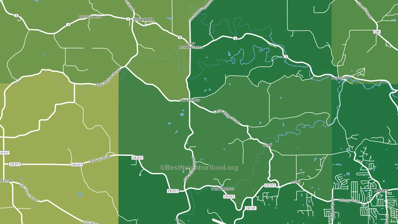 52039, IA block-group voter-turnout map