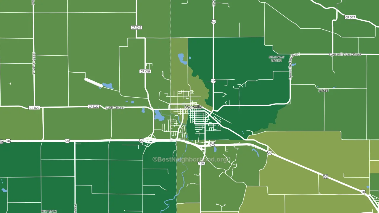 52040, IA block-group voter-turnout map