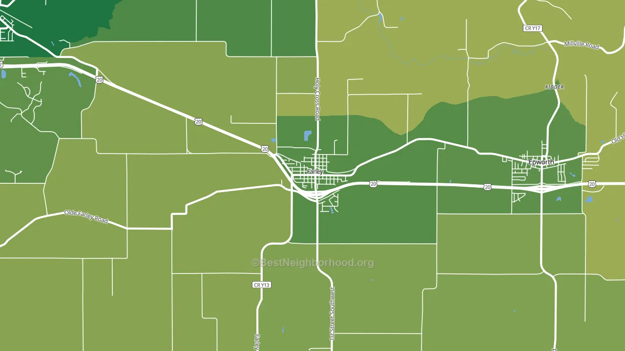 52046, IA block-group voter-turnout map
