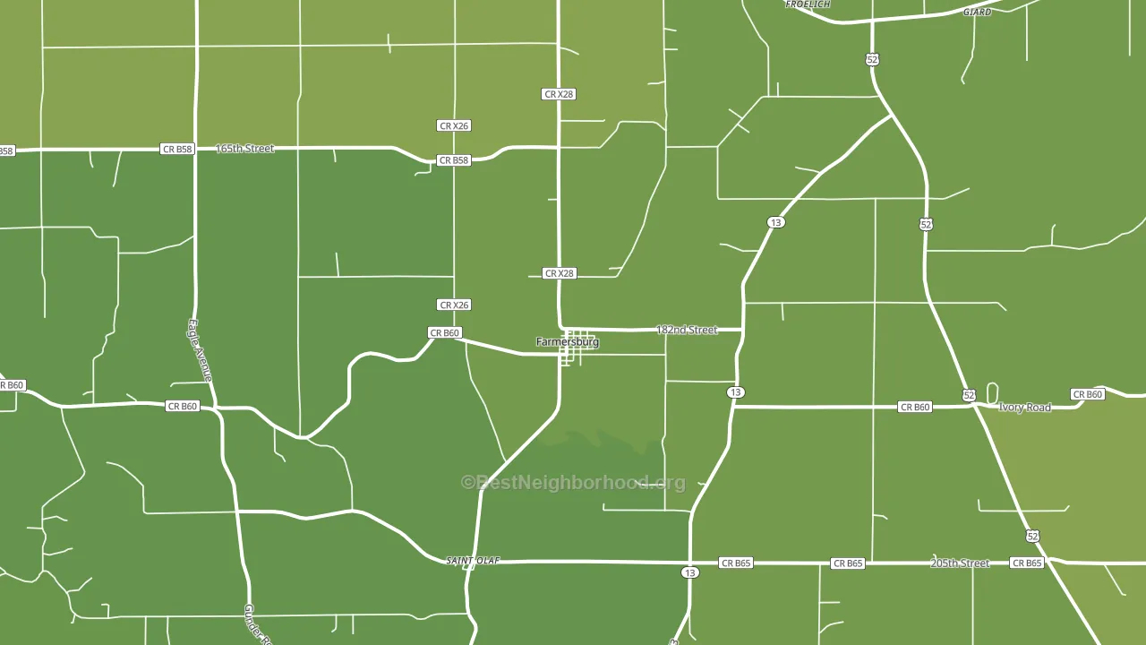 52047, IA block-group voter-turnout map