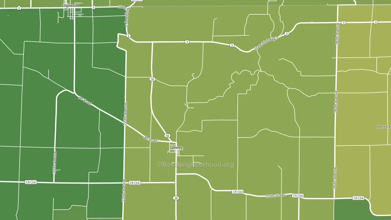 52050, IA block-group voter-turnout map