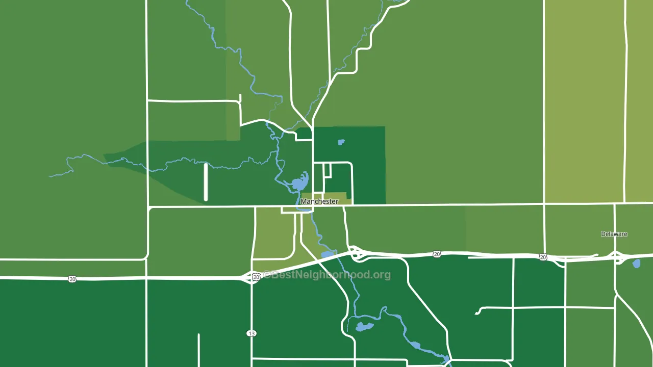 52057, IA block-group voter-turnout map