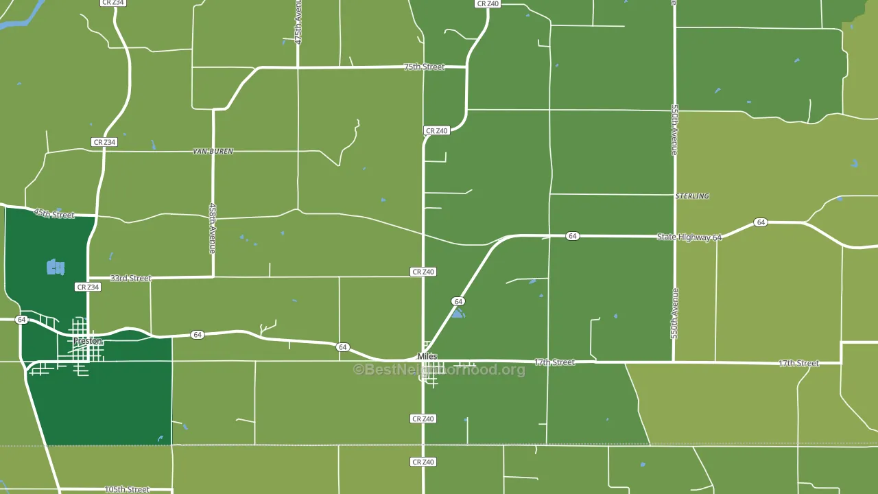 52064, IA block-group voter-turnout map