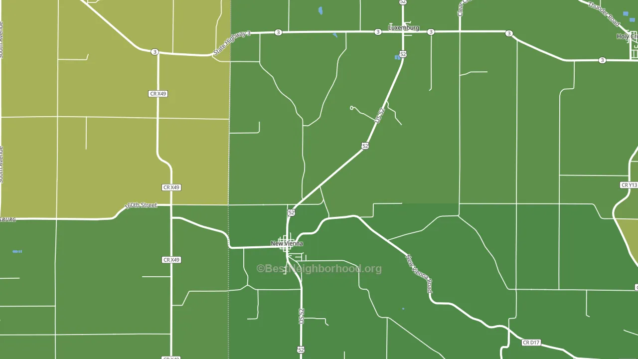 52065, IA block-group voter-turnout map