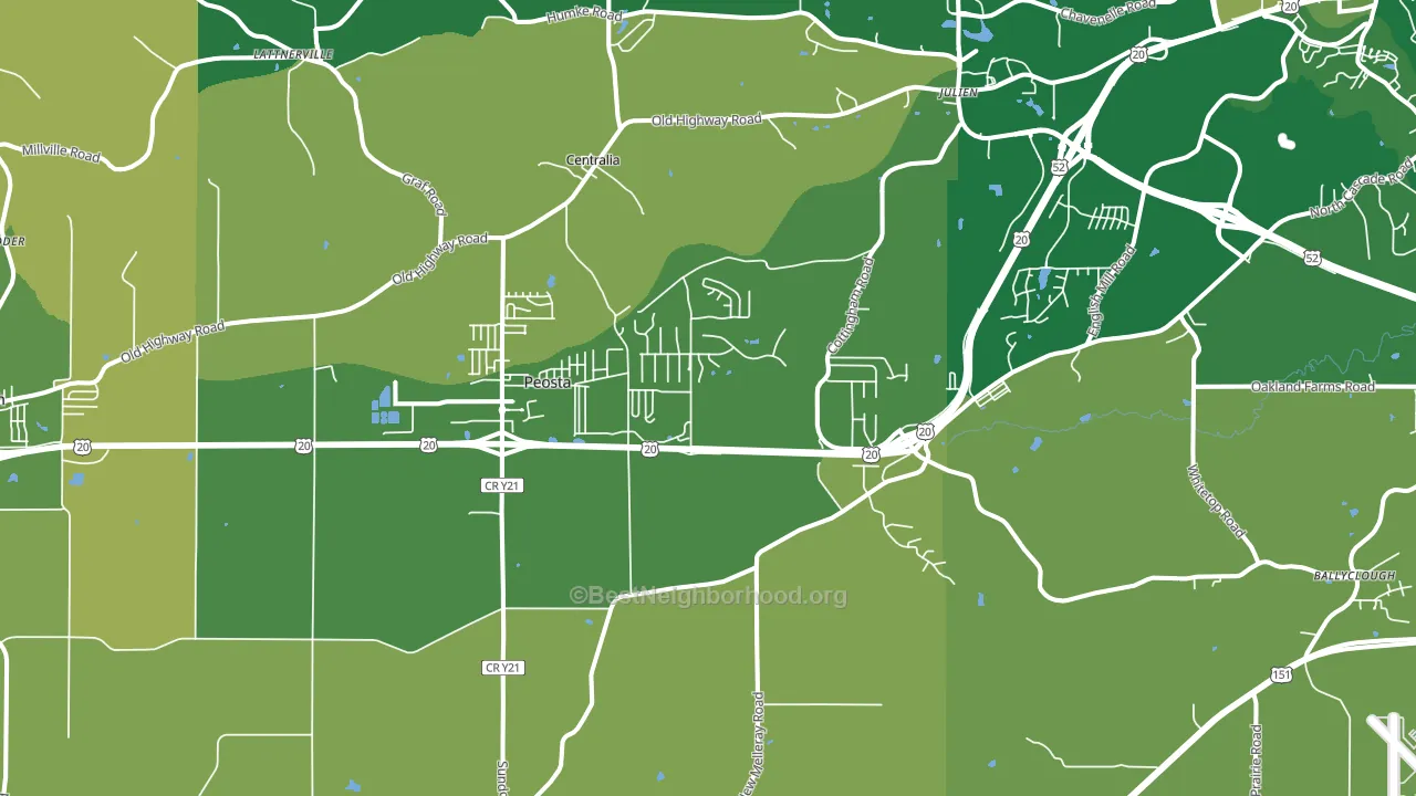 52068, IA block-group voter-turnout map