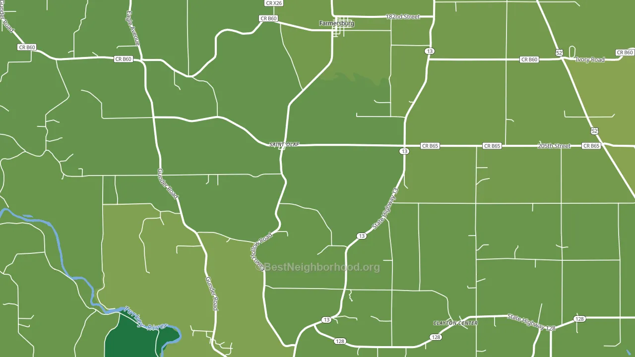 52072, IA block-group voter-turnout map