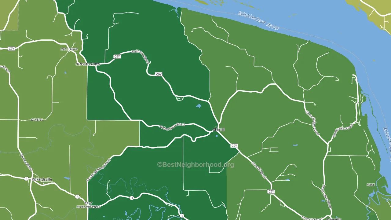 52073, IA block-group voter-turnout map
