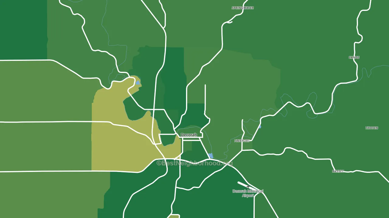 52101, IA block-group voter-turnout map