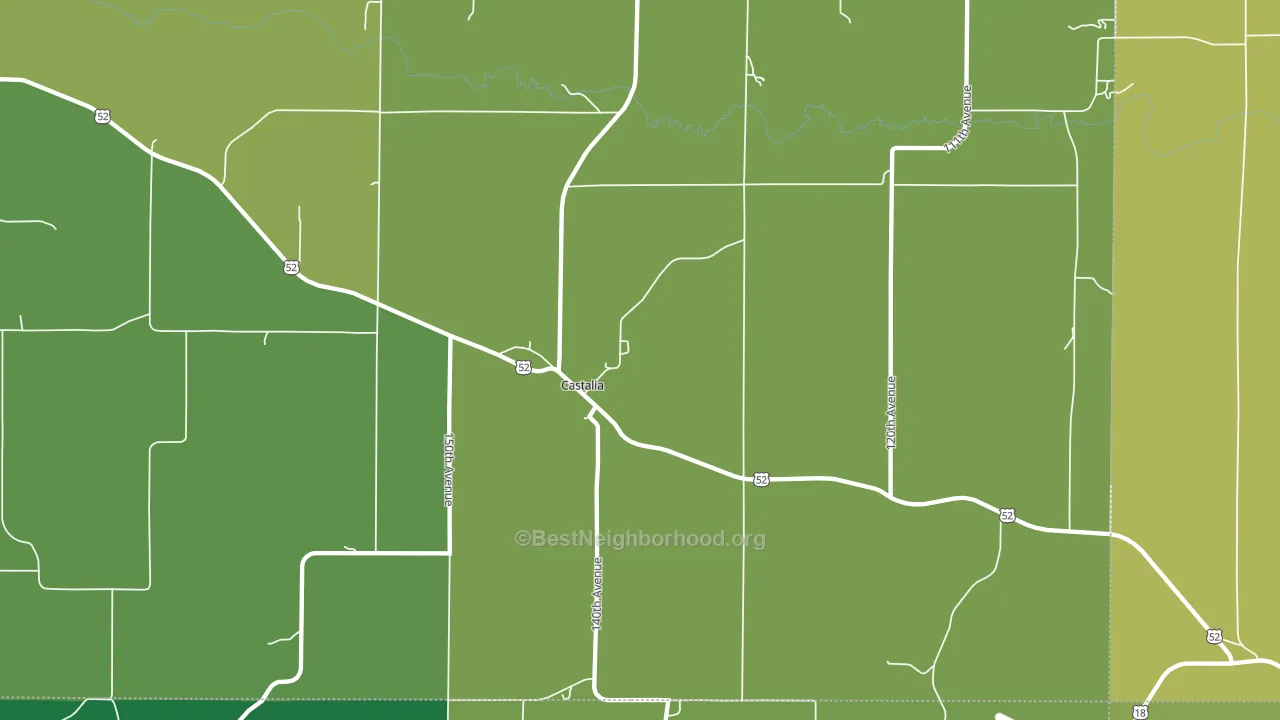 52133, IA block-group voter-turnout map