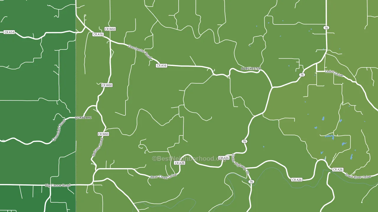 52140, IA block-group voter-turnout map