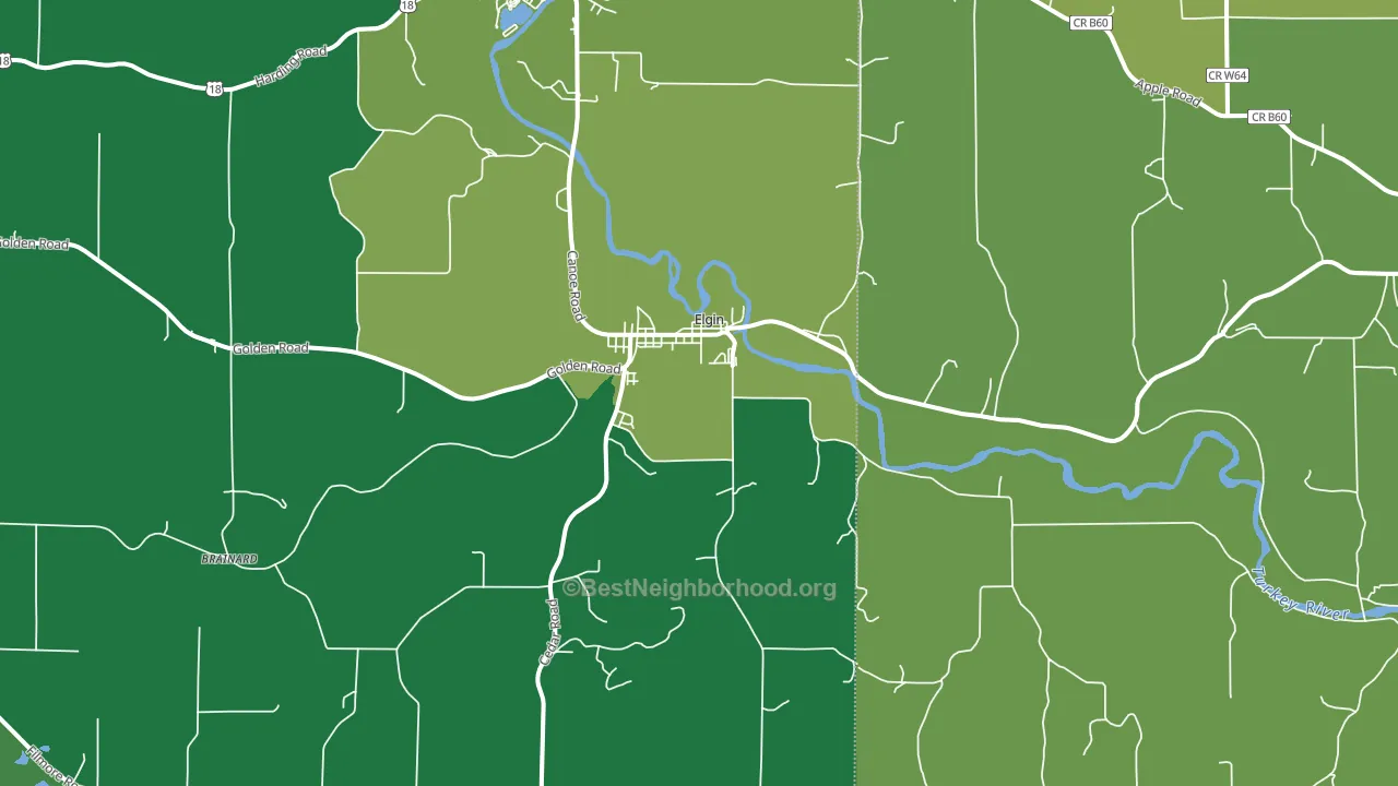 52141, IA block-group voter-turnout map