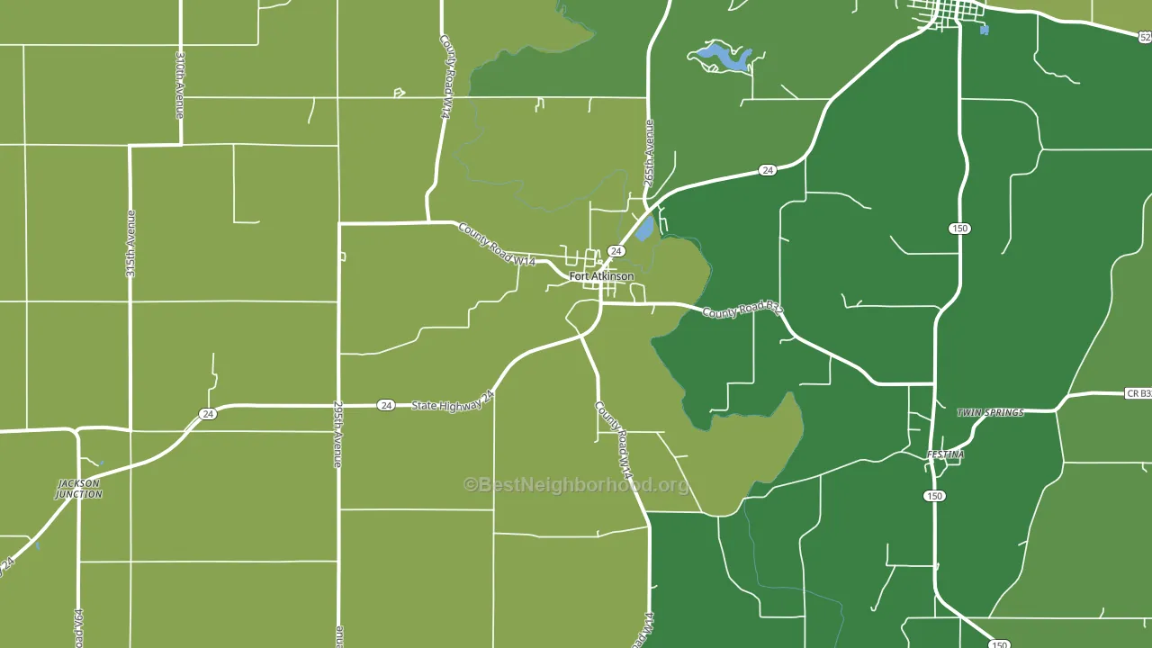 52144, IA block-group voter-turnout map