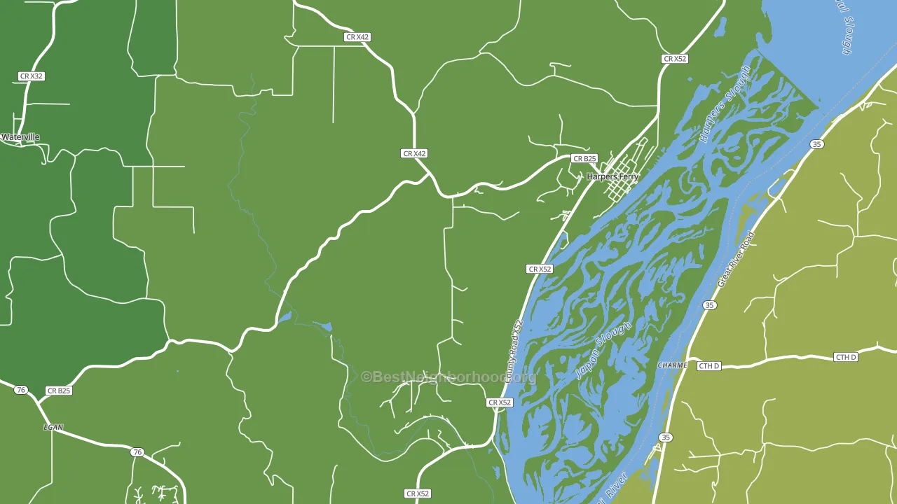 52146, IA block-group voter-turnout map
