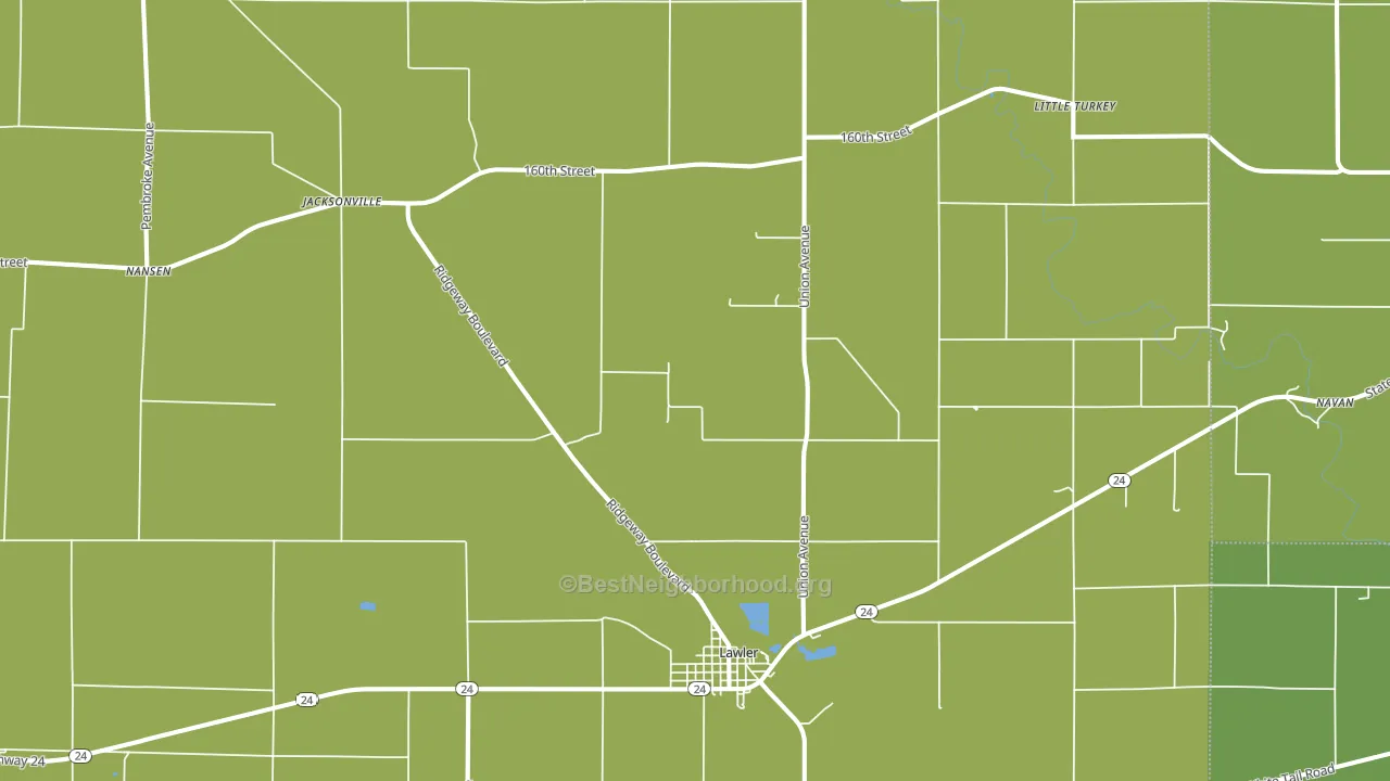 52154, IA block-group voter-turnout map