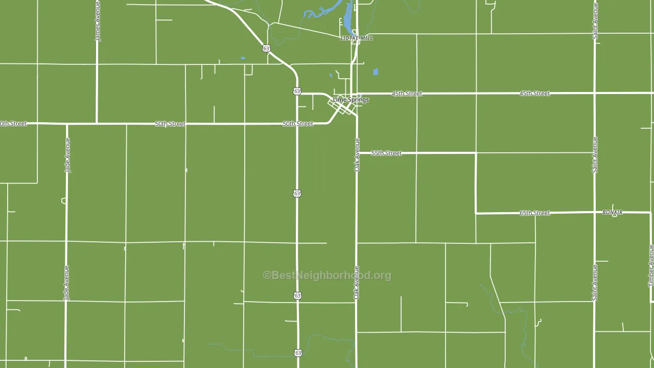 52155, IA block-group voter-turnout map