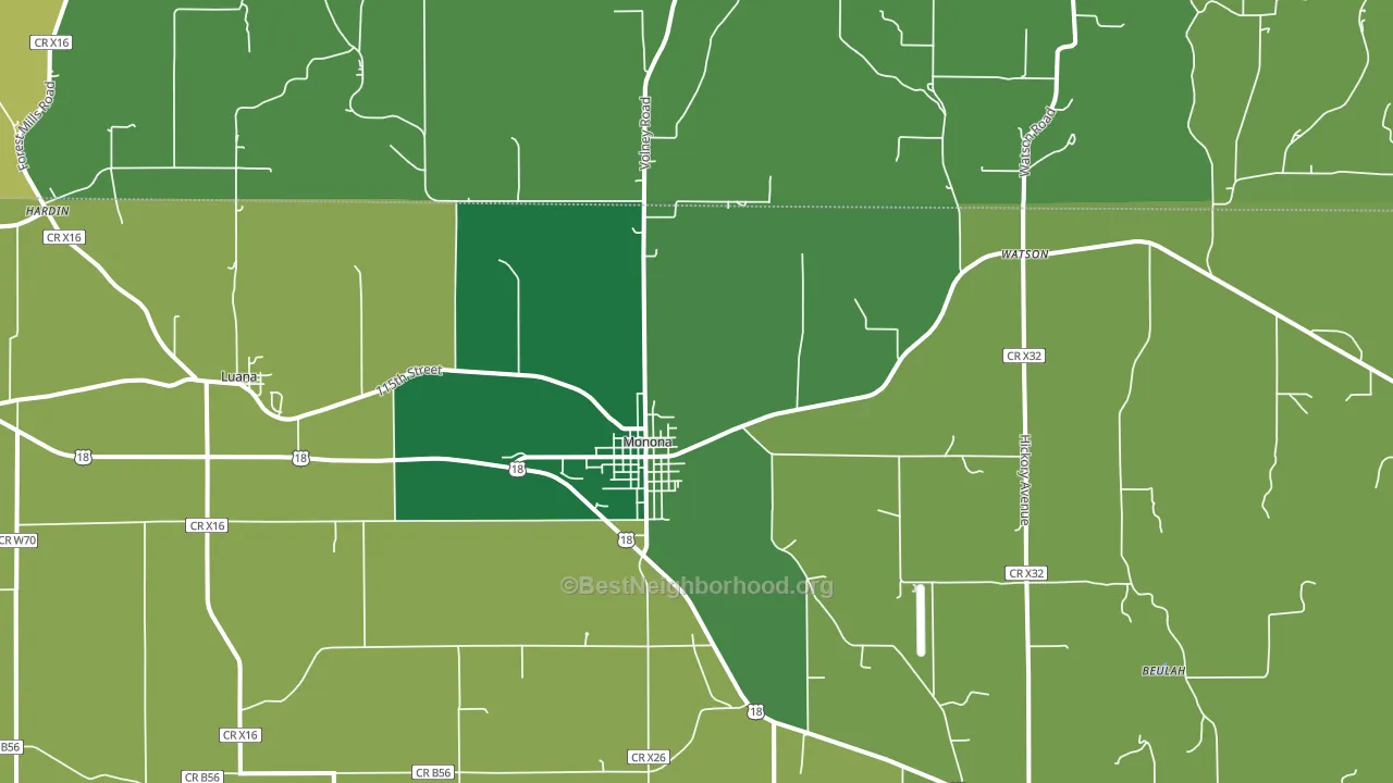 52159, IA block-group voter-turnout map