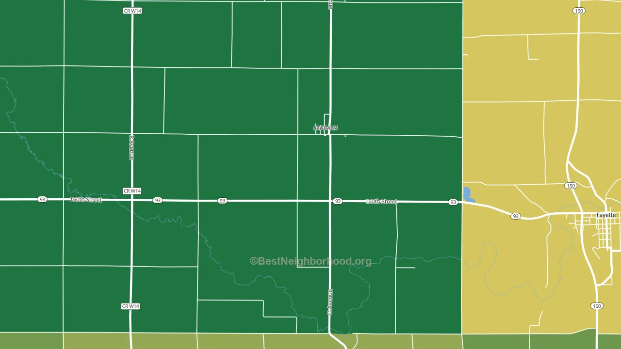 52164, IA block-group voter-turnout map