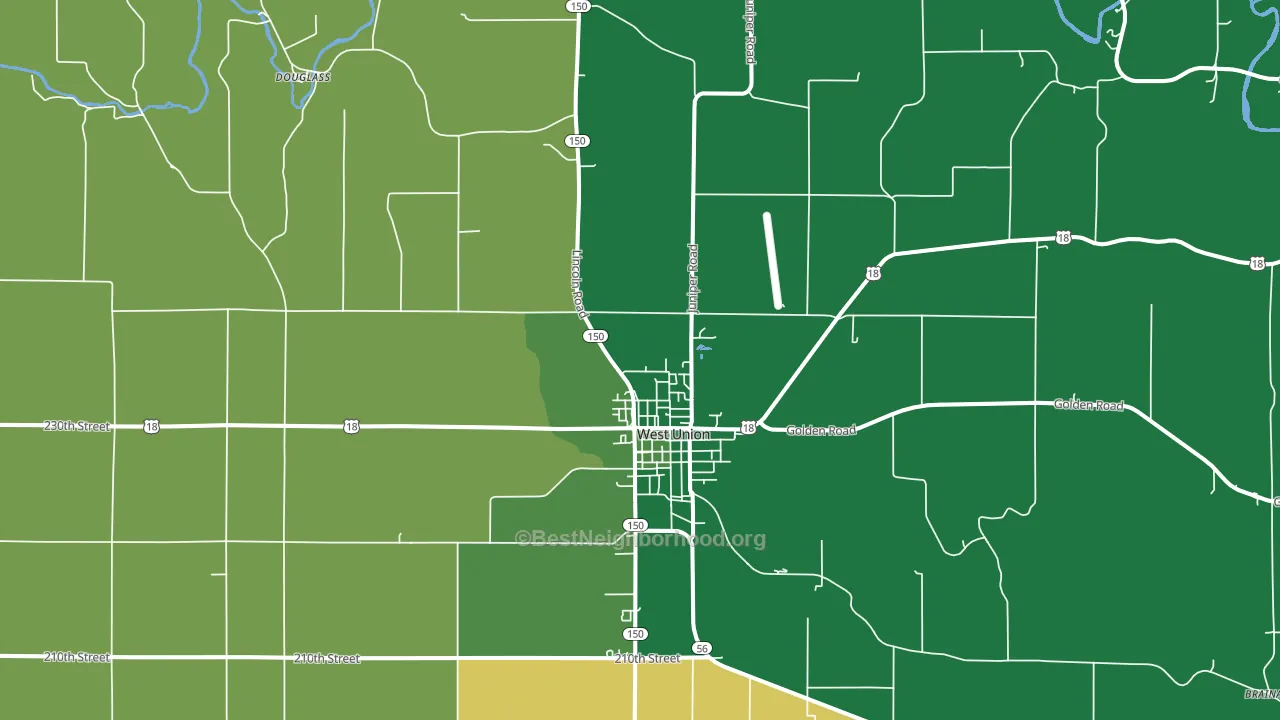 52175, IA block-group voter-turnout map